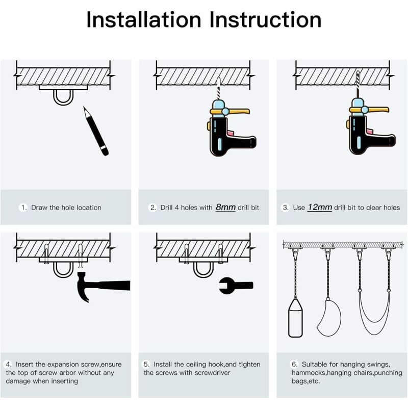 Stainless Steel Ceiling Mount, 500kg Capacity, 180 degrees Rotation, Suspension V1237-ZY-203-4345