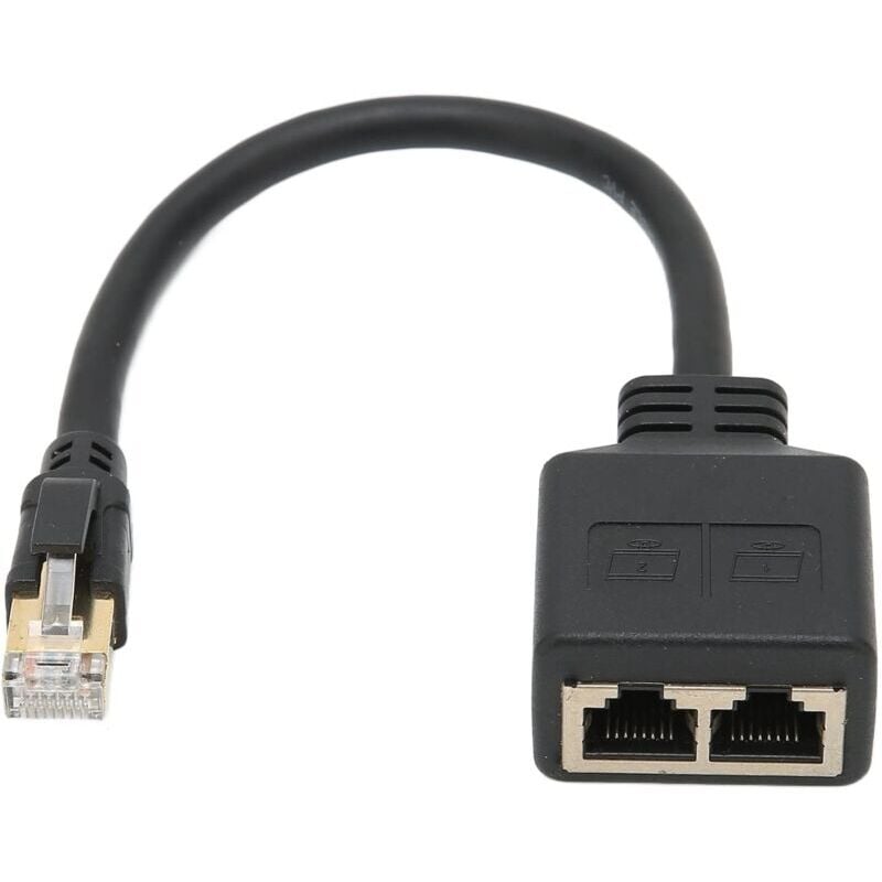 RJ45 Splitter Adapter, 1 to 2 Port RJ45 Network Ethernet Adapter Splitter, CAT8 Network Cable Splitter V1237-ZY-203-4367