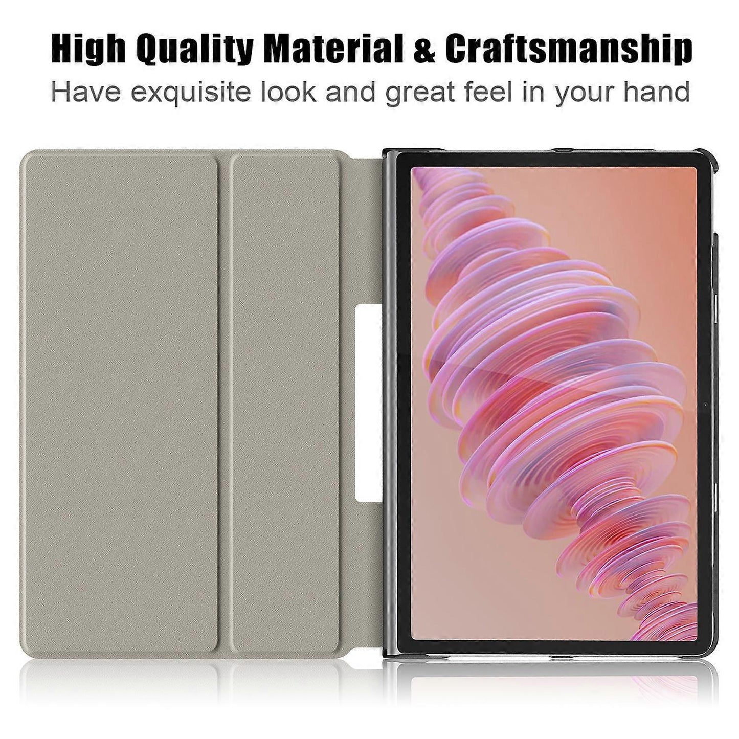 Protective Stand for Lenovo Tab Plus 11.5 inch TB351FU with Heat Dissipation in Leather Blackish Green V1237-ZY-203-4378