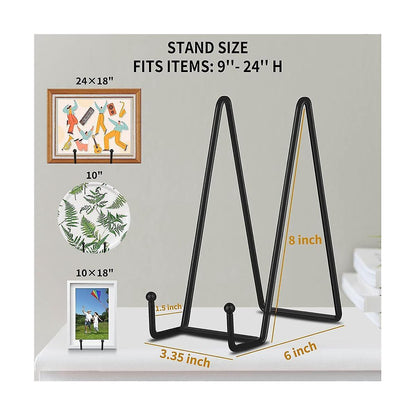 {CA} 8 inch black metal plate stand plate holder for picture, decorative plate, book V1237-ZY-203-4417