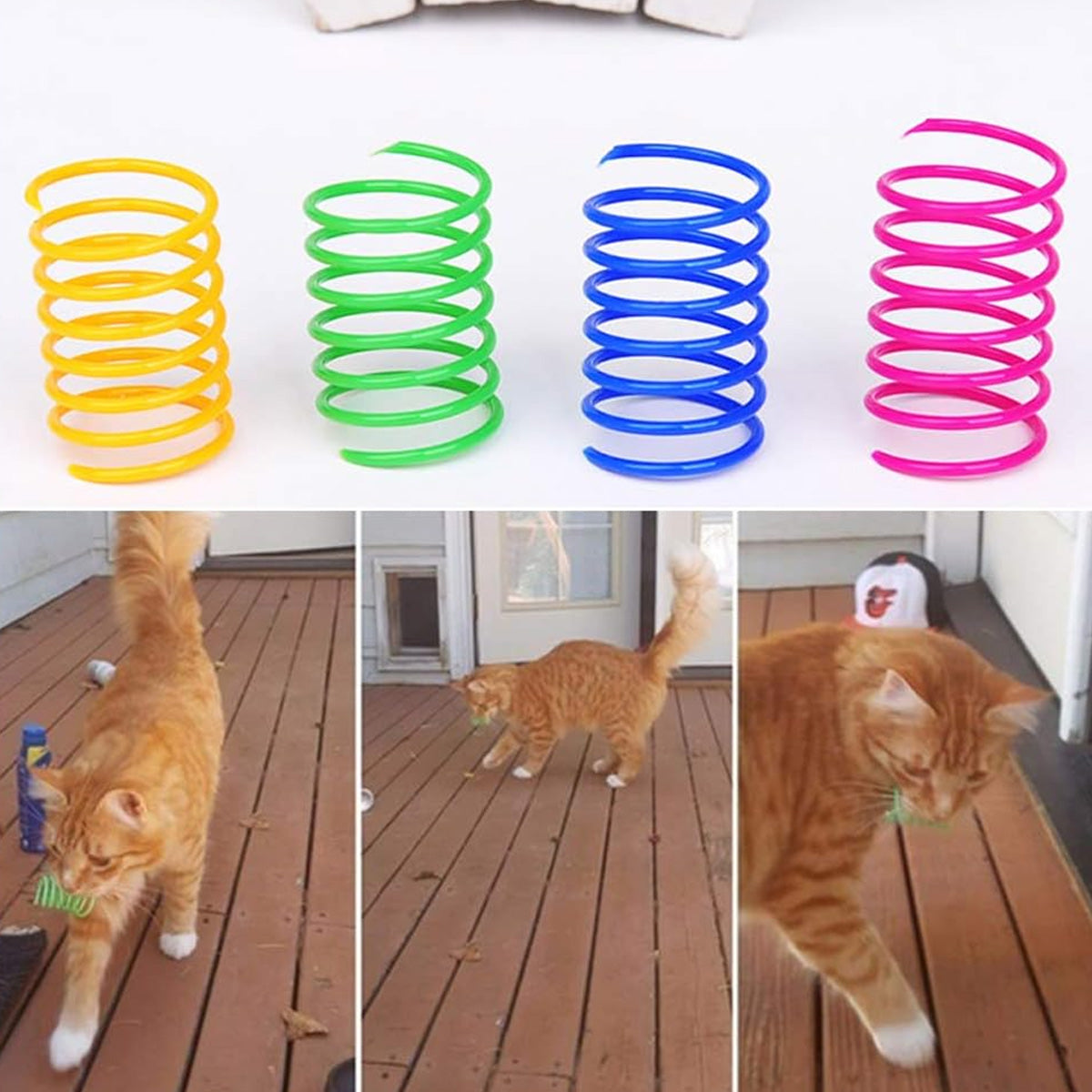 Cat Spiral Spring, Creative Toy to Pass the Time and Keep Shape Interactive Durable Heavy Duty Plastic V1237-ZY-203-4443