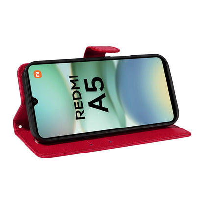 SKALO Xiaomi Redmi A5 4G PU Leather Wallet Case - More Colors_MGF Red Red V1237-ZY-203-4454