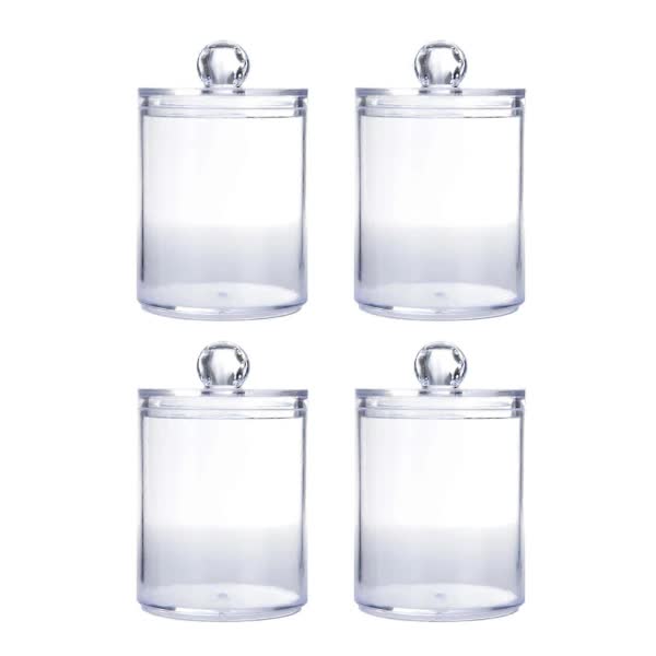 Sophisticated Crystal Glass Apothecary Jars for Bathroom Accessories, Clear Glass Container with Removable V1237-ZY-203-4459