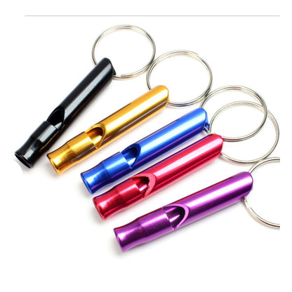 5-pack Aluminum First Aid Whistle with Keychain for Sports Referees, Hiking, Camping, Climbing V1237-ZY-203-4467