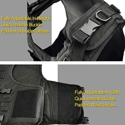 Tactical Vest, Adjustable Plate Carrier for Army, Police, Black V1237-ZY-203-4479