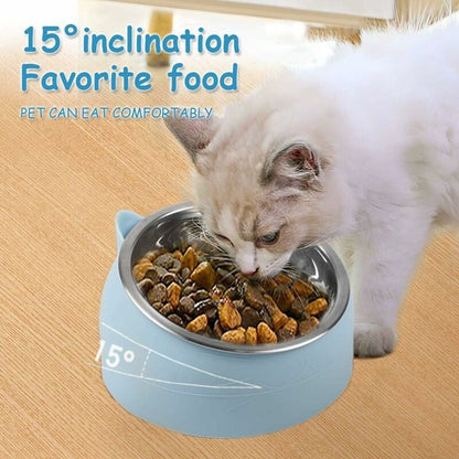 Raised Tilting Cat Bowl 200ml Removable Stand for Cats and Dogs V1237-ZY-203-4496