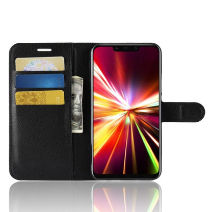 Huawei Mate 20 Lite mobile case synthetic leather silicone standing wallet litchi texture - Black Black Black V1237-ZY-203-4512