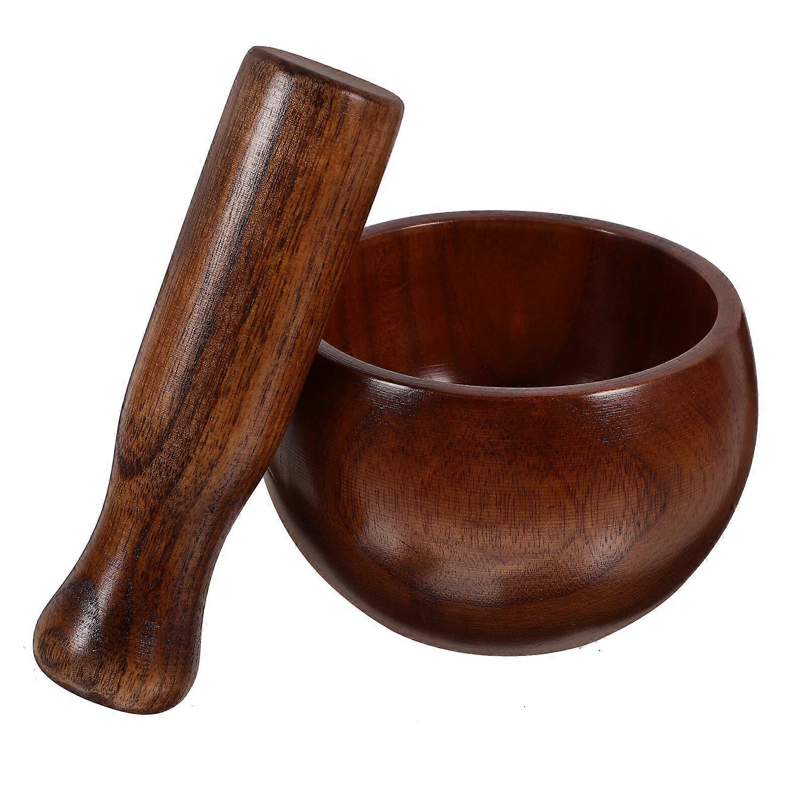 Set Wooden Mortar Pestle Set Kitchen Grinding Bowl Mortar Pestle Set For Guacamole_MGF V1237-ZY-203-4514