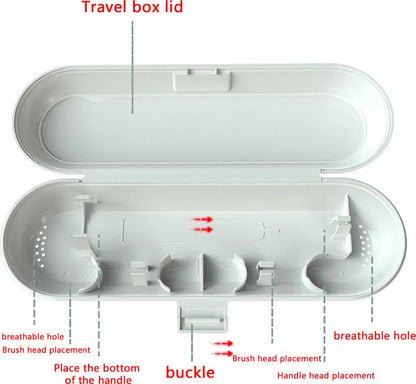 2-pack travel toothbrush case, electric toothbrush case, for Braun Oral-B electric toothbrush V1237-ZY-203-4519
