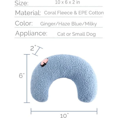 Pet Fur, Cat and Dog Pillow, Relief for Pet Play, Tear and Bite Resistant, U-Shaped Headrest, White V1237-ZY-203-4521