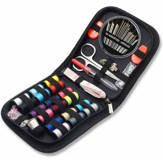 Mini Sewing Kit with 52 Sewing Accessories, 18 Thread Spools with Black Sewing Box for Beginners Kids V1237-ZY-203-4536