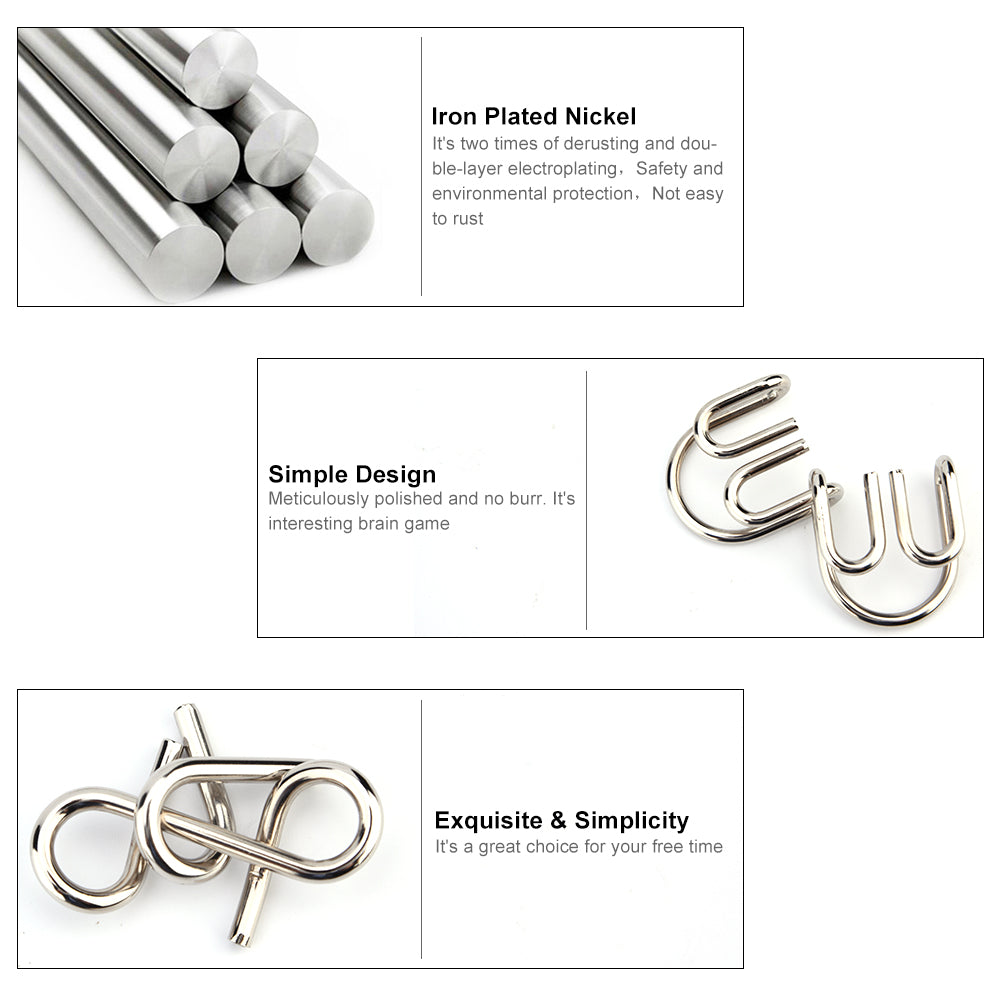 20-pack Metal Wire Puzzle Set IQ Puzzle Brain Training Toys Wire Puzzle V1237-ZY-203-4592