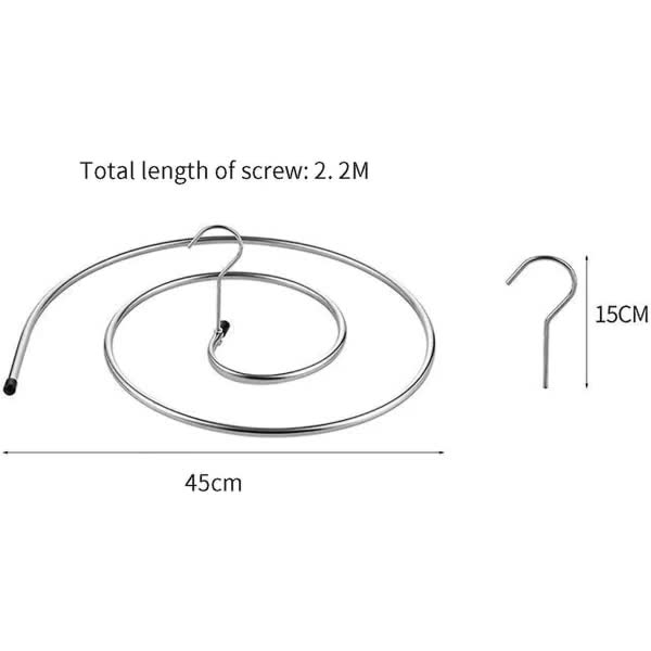 QU/2 pcs Clothes Drying Rack Stainless Steel Laundry Holder Spiral Hanger for Blankets, Sheets, Curtains V1237-ZY-203-4594