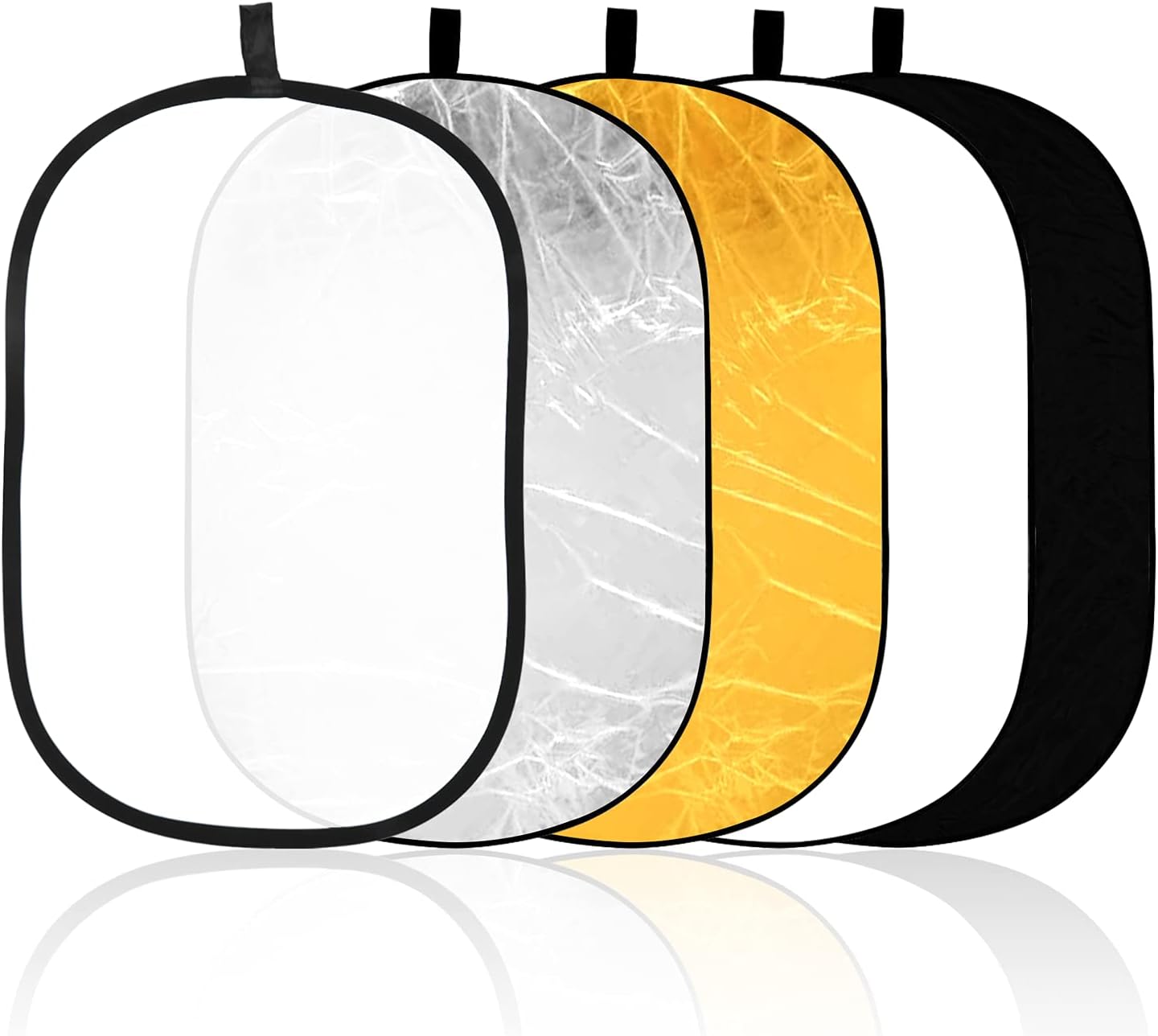 60 x 90 cm Light Reflectors 5-in-1 Photo Foldable Photo Reflector Large Oval Portable Foldable Light V1237-ZY-203-4595