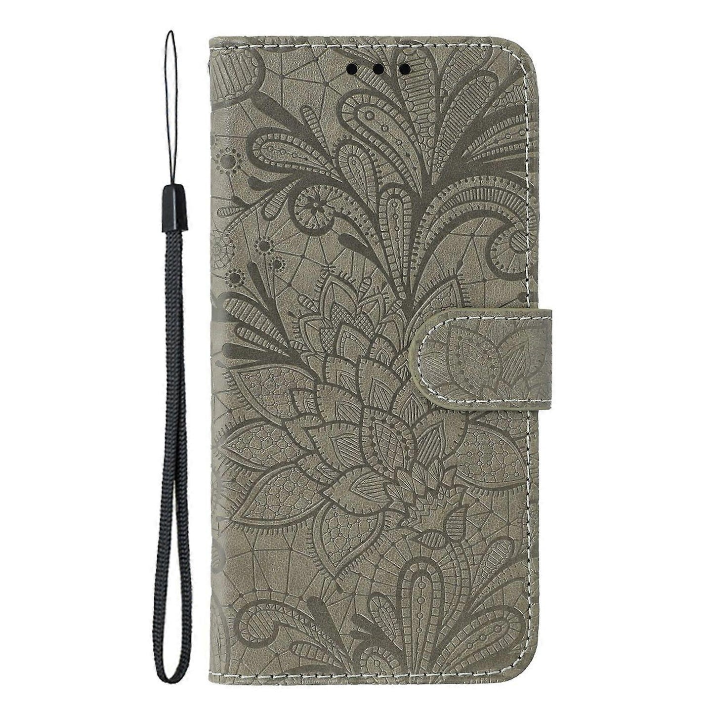 Case for iPhone 16e Lace Flowers PU Leather Flip Wallet Case V1237-ZY-203-4607