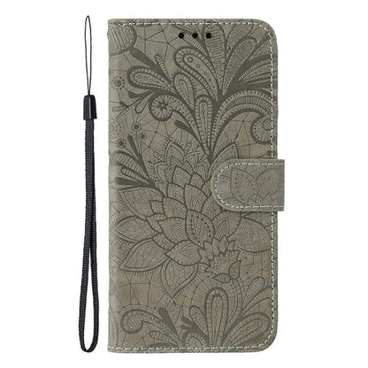 Case for iPhone 16e Lace Flowers PU Leather Flip Wallet Case V1237-ZY-203-4607