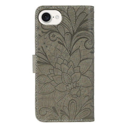 Case for iPhone 16e Lace Flowers PU Leather Flip Wallet Case V1237-ZY-203-4607