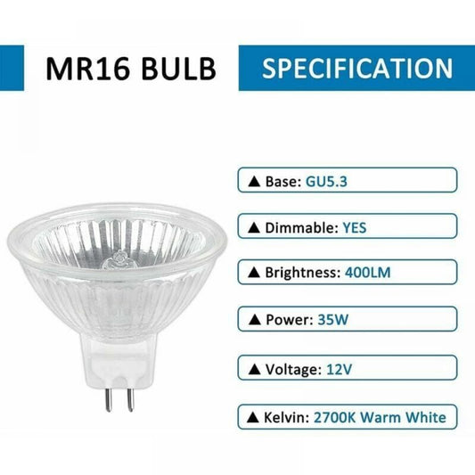 GU5.3 35W 12V Halogen lamp, MR16 Halogen Spot lamp, 6-pack V1237-ZY-203-4608