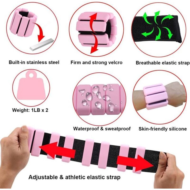 PCS Ankle Weights Adjustable Wrist Weights for Training Walking Jogging Yoga Aerobics Pilates Weight Bracelet V1237-ZY-203-4640
