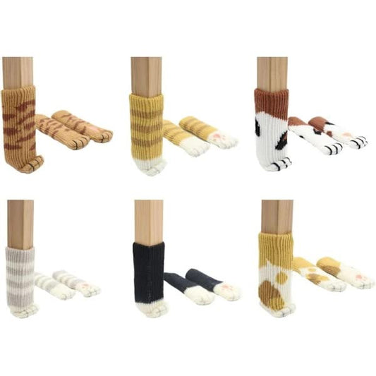 24 Cute Cat Foot Chair Socks Chair Leg Protectors Floor Protectors Anti-Scratch Anti-Sound 24 PCS (6 sets) V1237-ZY-203-4667