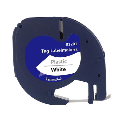 5-pack Label Tape Roll for Letratag Refill Plastic 91331, Compatible Label Tape Black on White 913 -ge V1237-ZY-203-4670