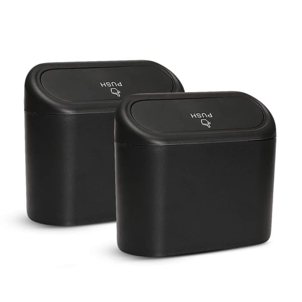 Small Car Trash Can, Car Storage Box, 2-Pack Small Waterproof Car Trash Can with Lid Portable Hanging Storage V1237-ZY-203-4709