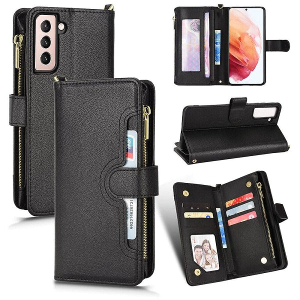Compatible Case for Samsung Galaxy S21 5G, Magnetic Wallet, Premium Leather, Card Holder, Protective Case V1237-ZY-203-4720