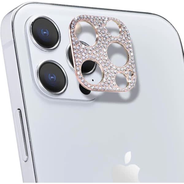 Bling Camera (Rose Gold) Back Cover for iPhone 12 Pro Max Camera, Diamond Protective Sticker Camera Lens Lens V1237-ZY-203-4735