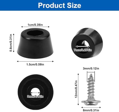 50 pieces rubber feet for cutting boards with stainless steel screws, rubber buffer, screw-proof rubber feet V1237-ZY-203-4738