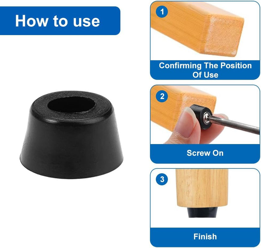 50 pieces rubber feet for cutting boards with stainless steel screws, rubber buffer, screw-proof rubber feet V1237-ZY-203-4738