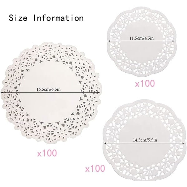 300 Sheets White Lace Paper, Cake Paper (White) V1237-ZY-203-4816