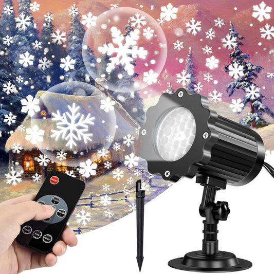 Christmas Snowflake LED Projection Lamp Outdoor IP65 Waterproof with Remote Control for Indoor Party Garden V1237-ZY-203-4823
