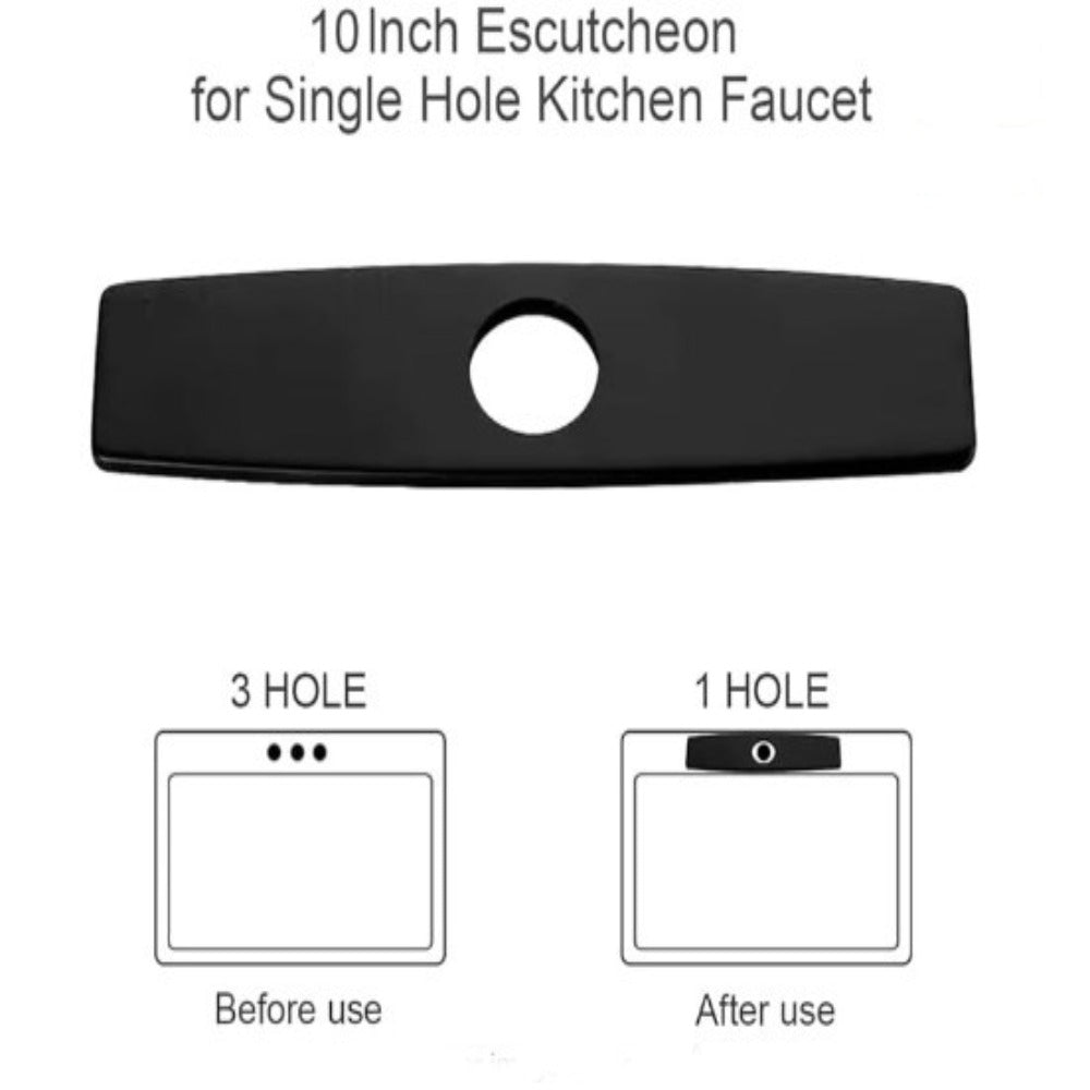 Kitchen Countertop Cover Plate, Matte Black Finish V1237-ZY-203-4825