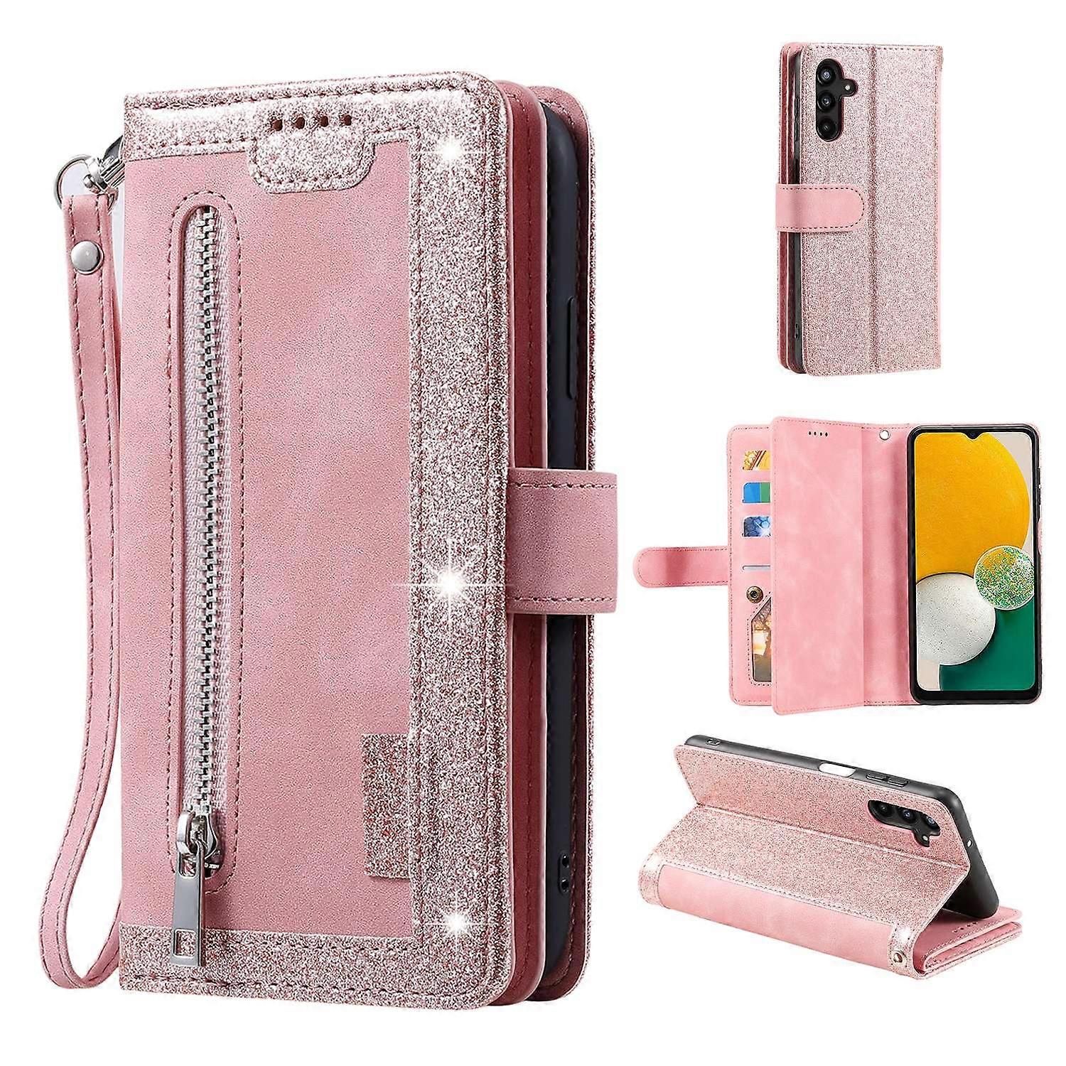 Compatible with Samsung Galaxy S25 Case PU Leather Phone Case with Zipper Wallet 9 Card Slots_yux V1237-ZY-203-4840