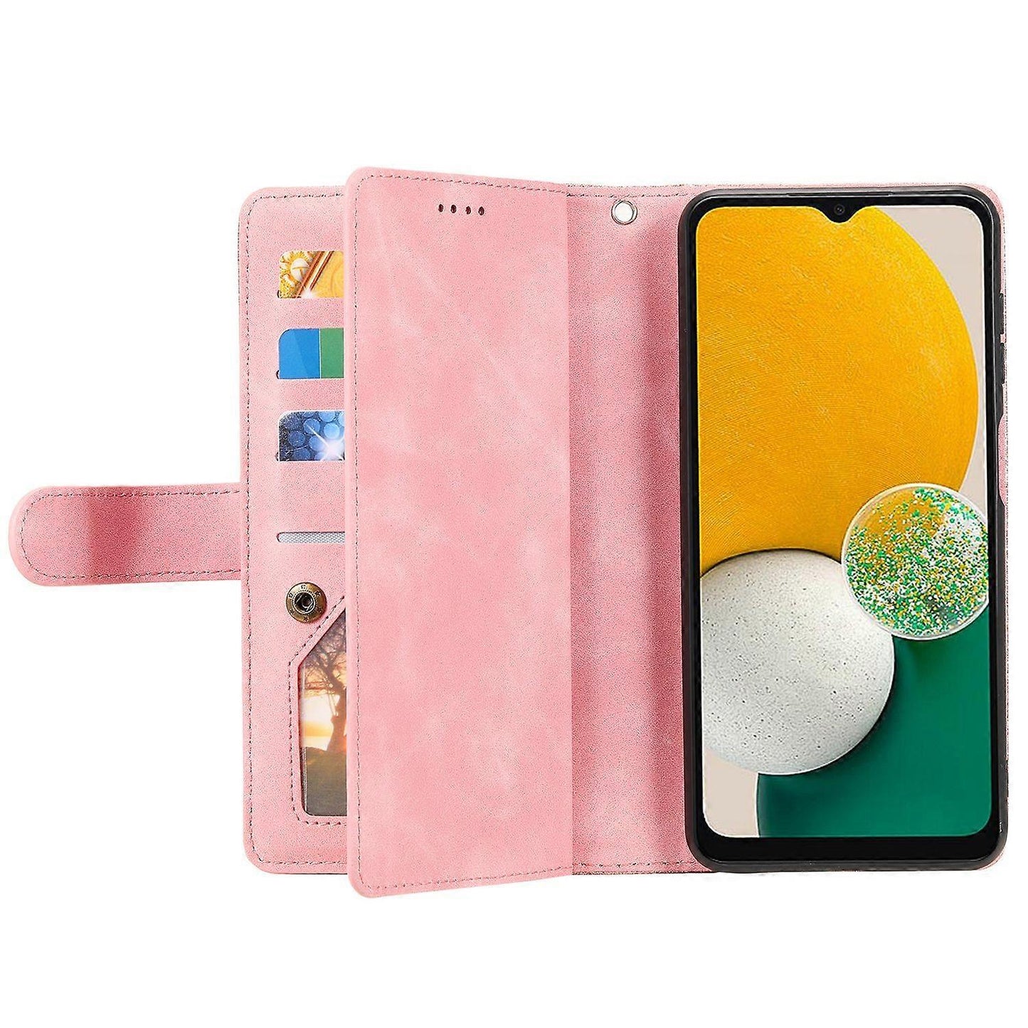 Compatible with Samsung Galaxy S25 Case PU Leather Phone Case with Zipper Wallet 9 Card Slots_yux V1237-ZY-203-4840