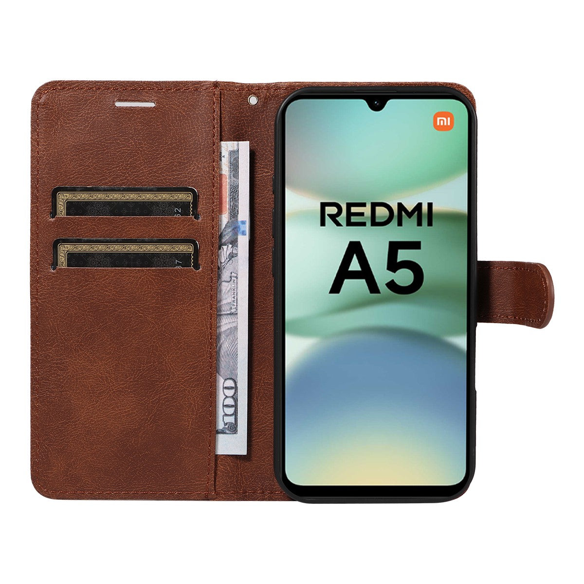 SKALO Xiaomi Redmi A5 4G PU Leather Wallet Case - More Colors_MGF Brown V1237-ZY-203-4844