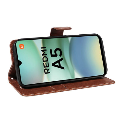 SKALO Xiaomi Redmi A5 4G PU Leather Wallet Case - More Colors_MGF Brown V1237-ZY-203-4844