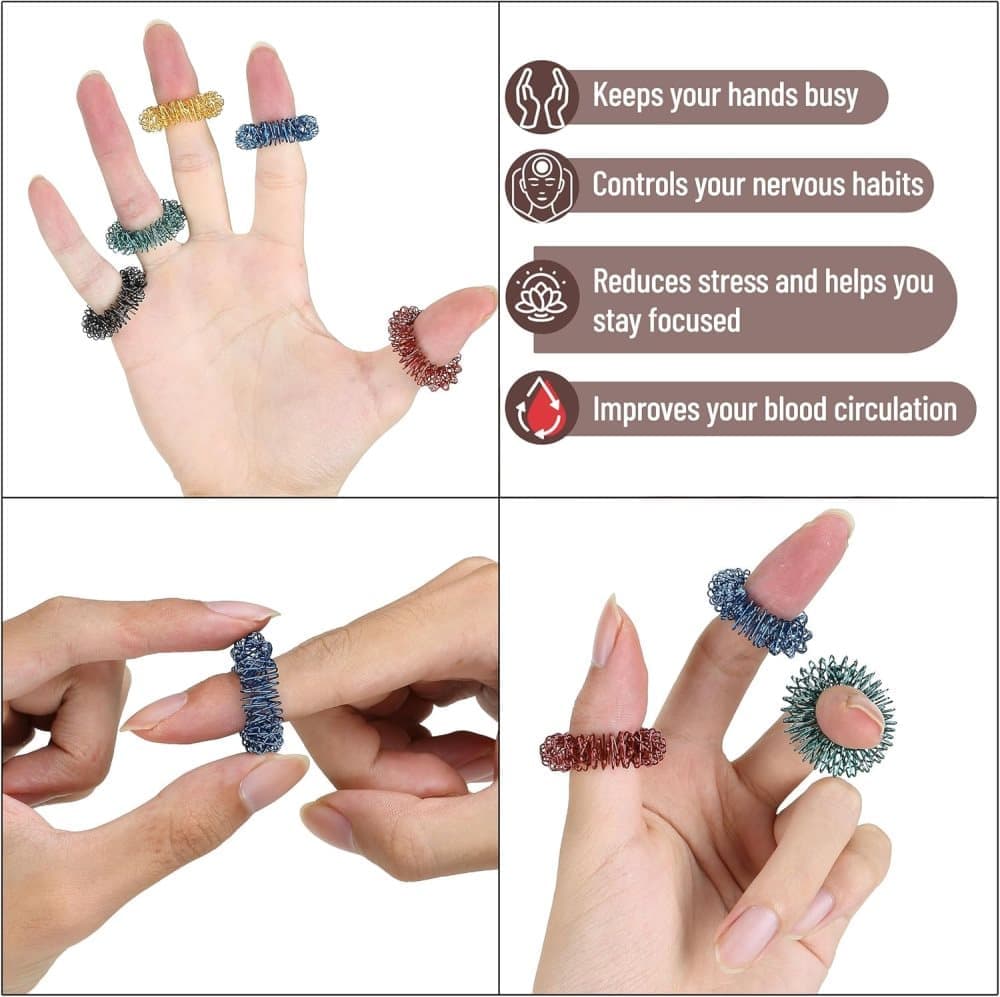 Stress Ring 14-pack - Fidget Ring & Sensory Stress Toys for Anxiety and ADHD V1237-ZY-203-4848