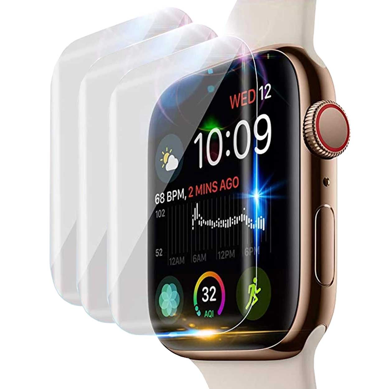 3-pack Screen Protector for Apple Watch 1/2/3 42mm - Full Coverage Transparent V1237-ZY-203-4855