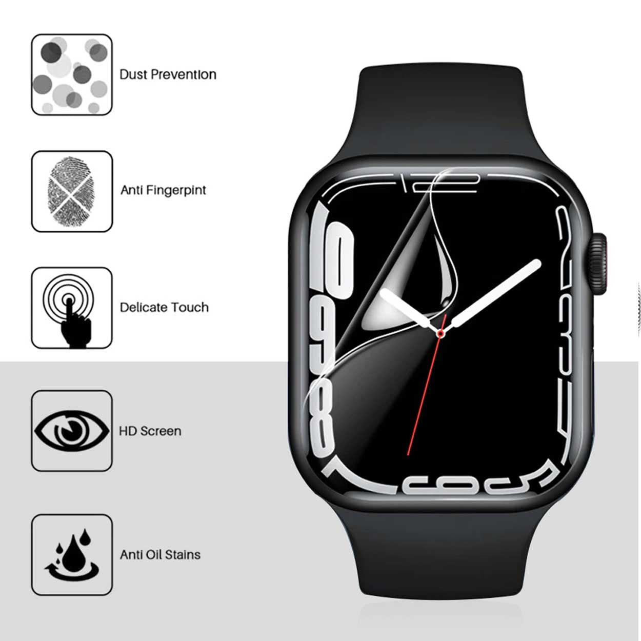 3-pack Screen Protector for Apple Watch 1/2/3 42mm - Full Coverage Transparent V1237-ZY-203-4855