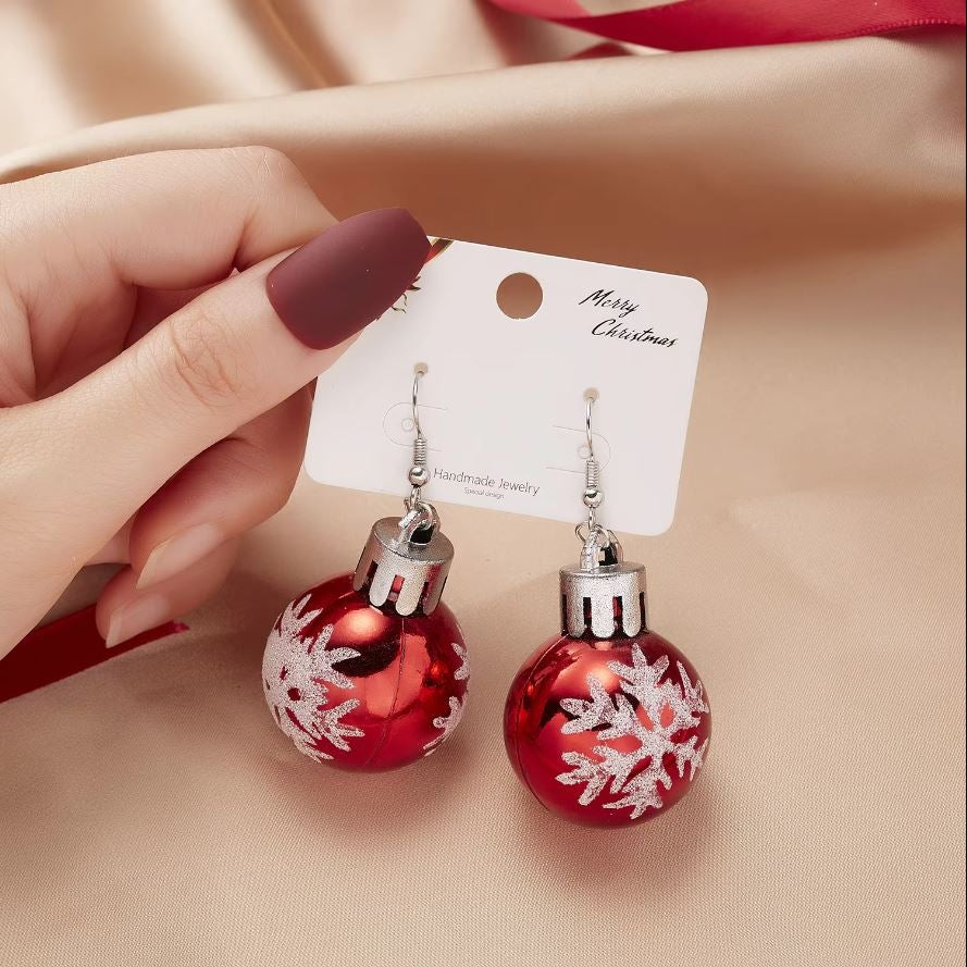 Earrings Christmas Balls Red - Christmas Red Red Red V1237-ZY-203-4859