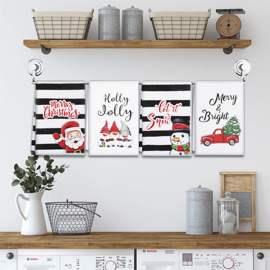 Christmas Kitchen Towels Set of 4, 18x26 inch Merry Christmas for Home Drying Dishcloth (Christmas) V1237-ZY-203-4877