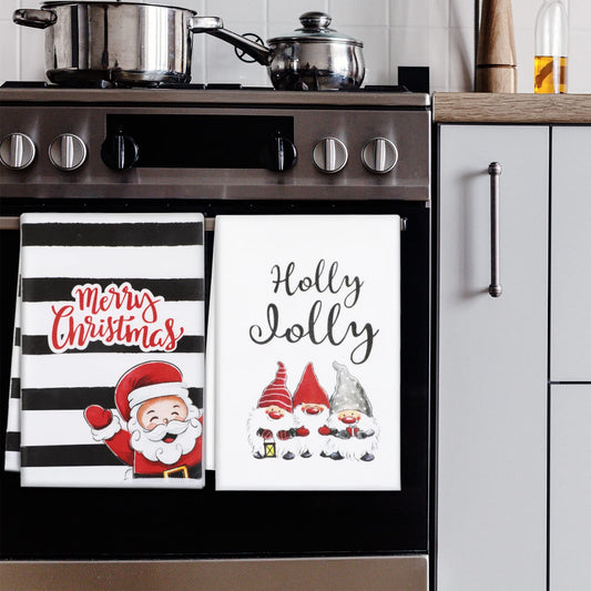 Christmas Kitchen Towels Set of 4, 18x26 inch Merry Christmas for Home Drying Dishcloth (Christmas) V1237-ZY-203-4877