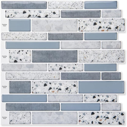 Self-adhesive wall tiles vinyl kitchen tile marble blue 10 pieces V1237-ZY-203-4883