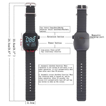 Portable Metronome Smart Metronome Adjustable Bracelet Vibrating Metronome Musical Instrument Metronome V1237-ZY-203-4887
