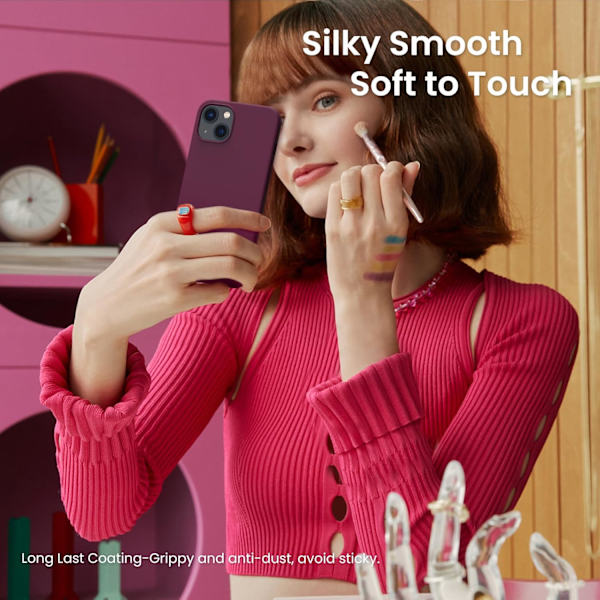 iPhone 13 Case, Liquid Silicone Case for 6.1 inch iPhone 13, Ultra Thin Case, Full Coverage Shockproof V1237-ZY-203-4934