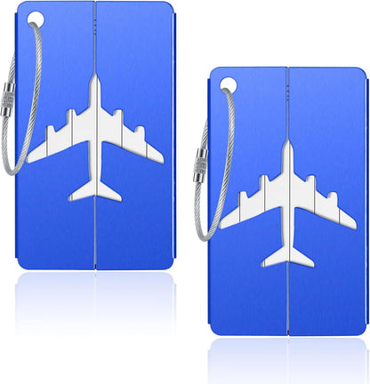 pcs Luggage Tags, Suitcase Tags, Luggage Labels Tags Aluminum Metal with Name ID Address Card V1237-ZY-203-4942