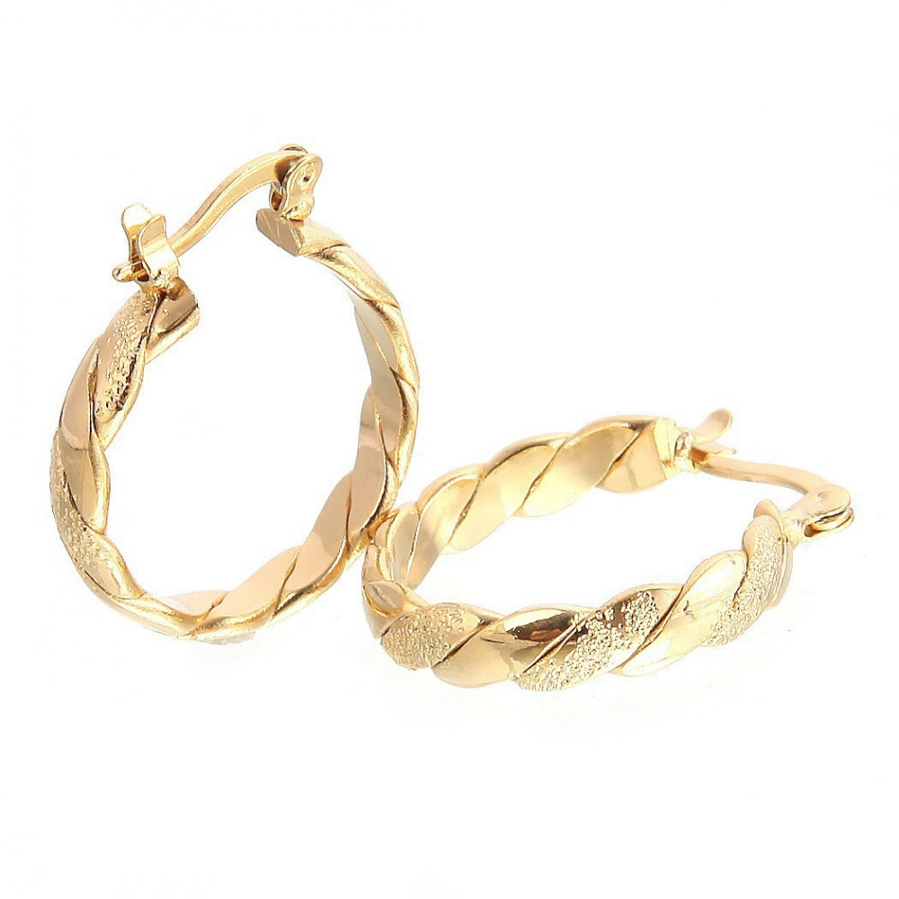 14k Gold Hoops Earrings for Christmas Parties V1237-ZY-203-4953