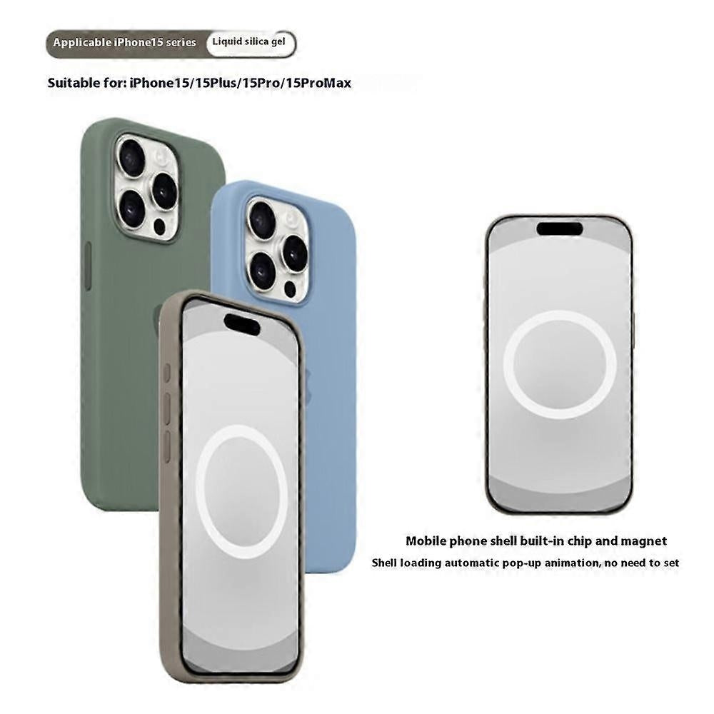 Compatible with iPhone 15 Pro Case MagSafe Liquid Silicone Back [Induction Popover] - Perfect Mint Green_MGF V1237-ZY-203-4990