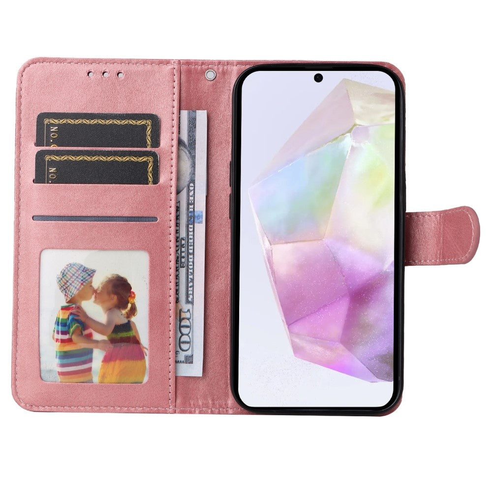 Compatible with Samsung A56 5G Compatible PU Leather Wallet Case - More Colors Pink V1237-ZY-203-5004